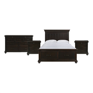 Picket House Furnishings Brooks Queen Platform Storage 4PC Bedroom Set