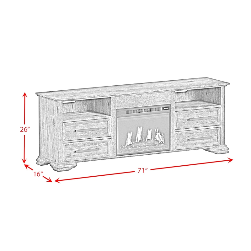 Picket House Furnishings Hyde 4PC Entertainment Unit With 71'' TV Console in Charcoal