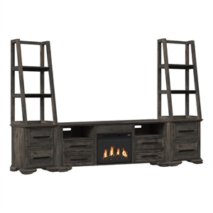 Picket House Furnishings Hyde 4PC Entertainment Unit With 71'' TV Console in Charcoal
