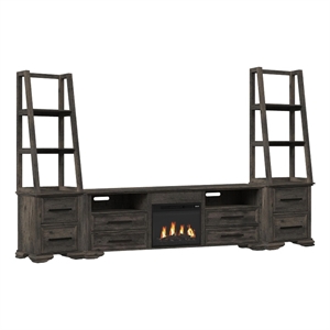 Picket House Furnishings Hyde 4PC Entertainment Unit With 82'' TV Console in Charcoal