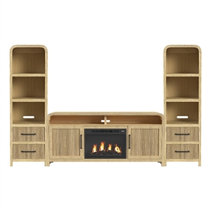Picket House Furnishings Woodridge 4PC Entertainment Unit With 70&quot TV Console in Natural