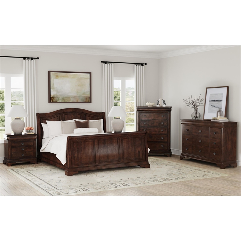 Picket House Furnishings Conley Cherry King Sleigh 5PC Bedroom Set
