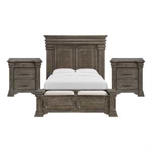 Picket House Furnishings Paterson Queen Storage 3PC Bedroom Set in Grey