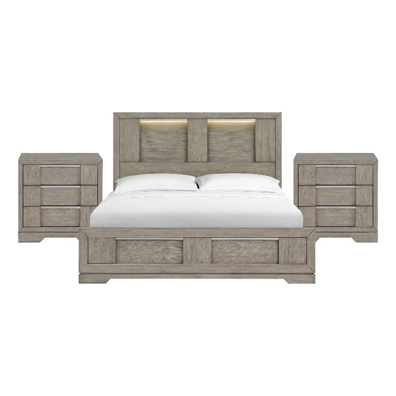 Picket House Furnishings Argo King 3PC Bedroom Set in Grey