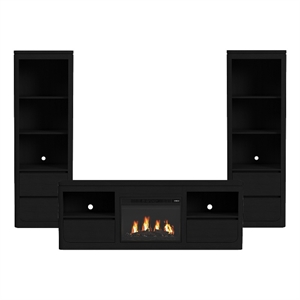 Picket House Furnishings Camelot 4PC Entertainment Unit With 71&quot TV Console in Black