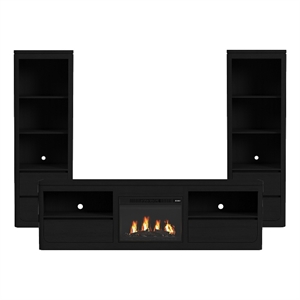 Picket House Furnishings Camelot 4PC Entertainment Unit With 82&quot TV Console in Black