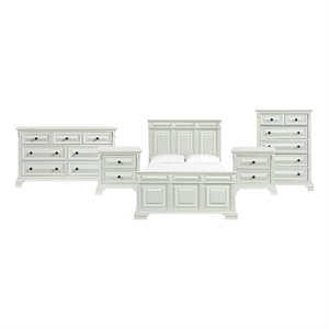 Picket House Furnishings Sumner Queen 5PC Bedroom Set in Antique White