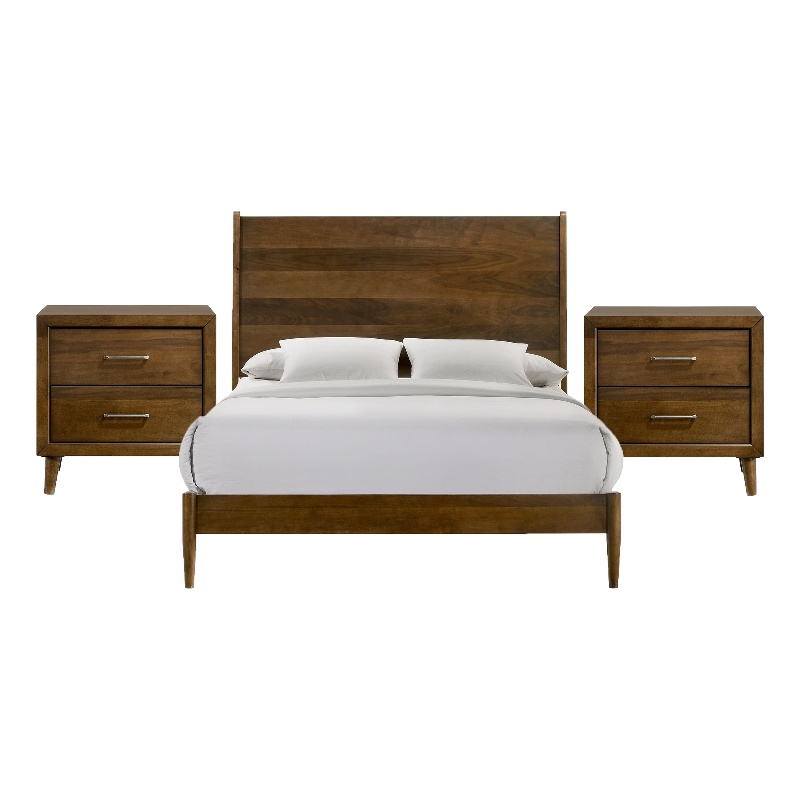 Picket House Furnishings Zuma Queen 3PC Bedroom Set in Walnut