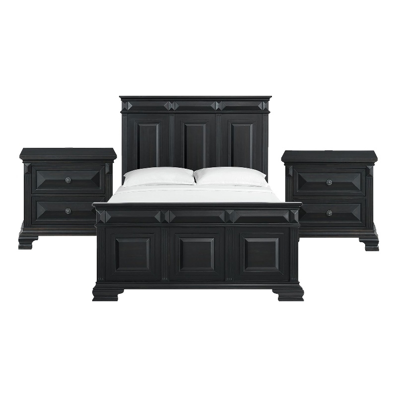 Picket House Furnishings Sumner Queen 3PC Bedroom Set in Black