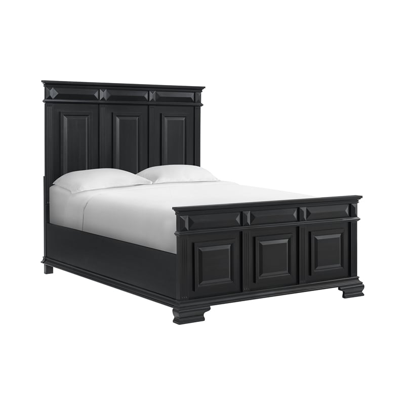 Picket House Furnishings Sumner Queen 4PC Bedroom Set in Black