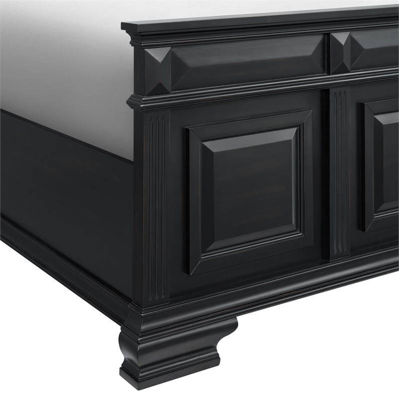 Picket House Furnishings Sumner Queen 4PC Bedroom Set in Black