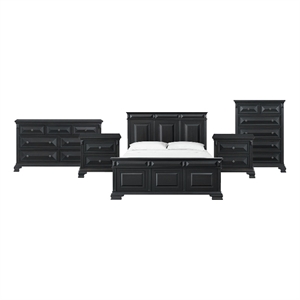 Picket House Furnishings Sumner King 5PC Bedroom Set in Black