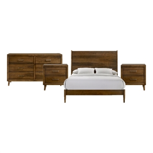 Picket House Furnishings Zuma Queen 4PC Bedroom Set in Walnut