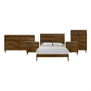 Picket House Furnishings Zuma Queen 5PC Bedroom Set in Walnut