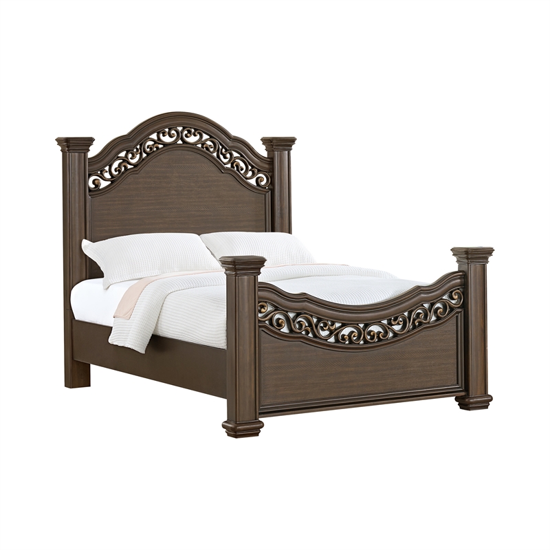 Picket House Furnishings Rosalinda Queen 3PC Bedroom Set in Mahogany