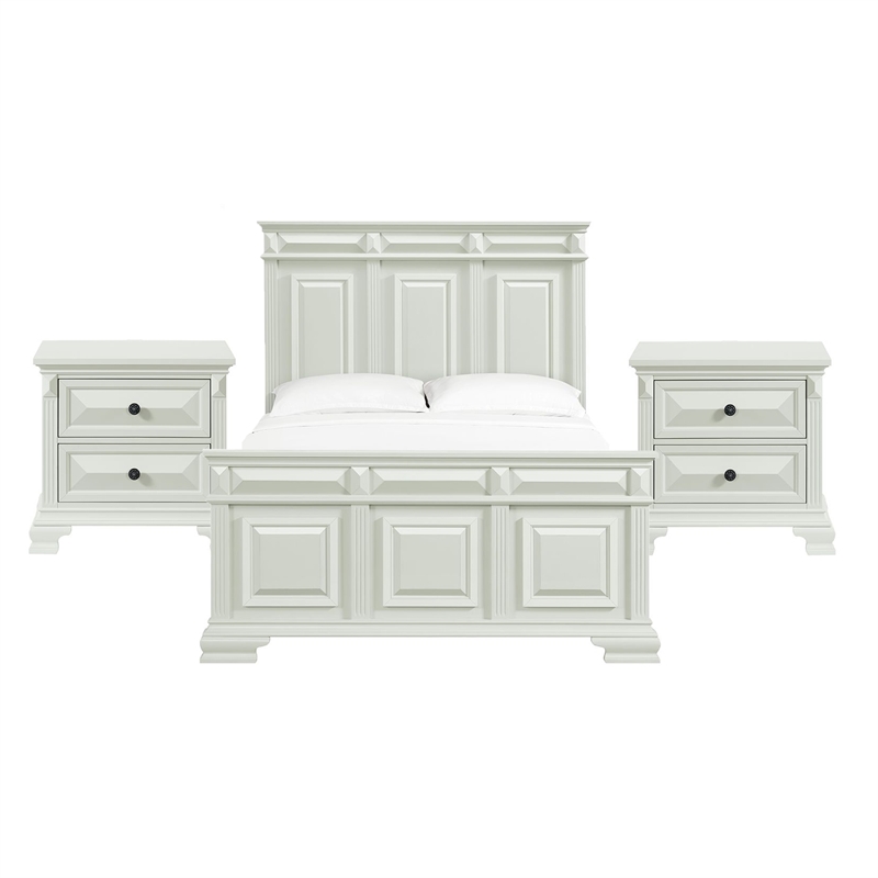Picket House Furnishings Sumner Queen 3PC Bedroom Set in Antique White