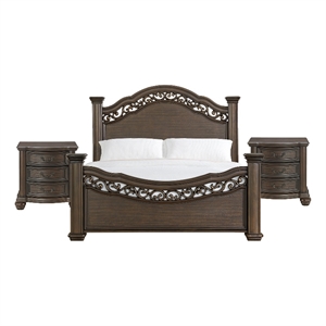 Picket House Furnishings Rosalinda King 3PC Bedroom Set in Mahogany