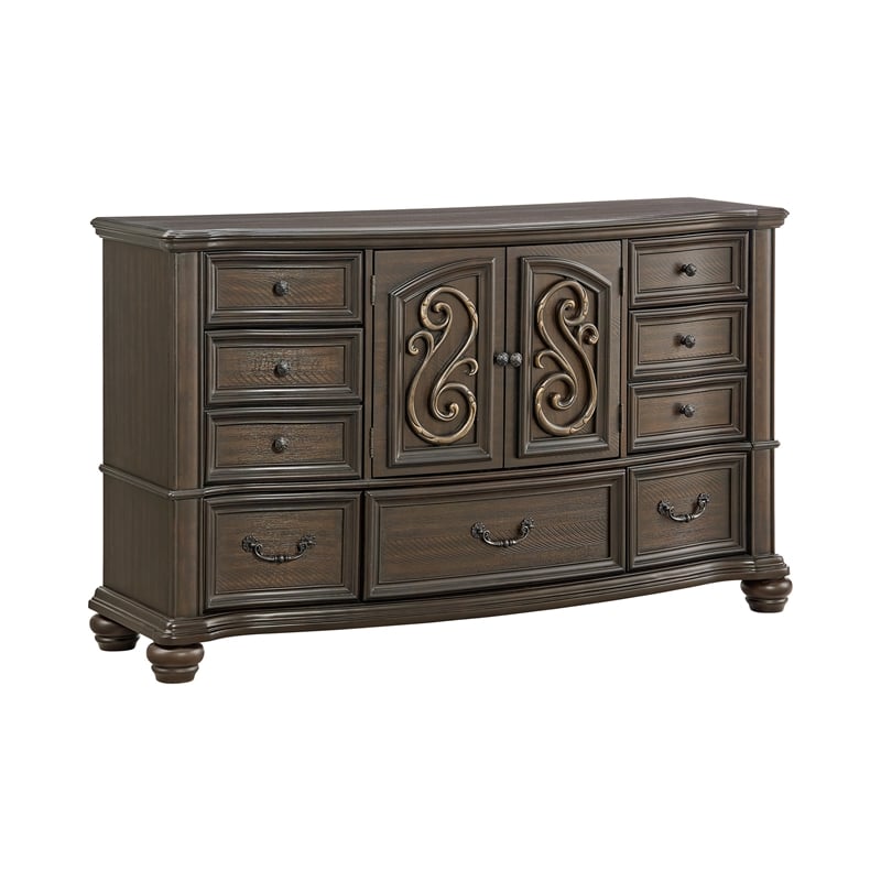 Picket House Furnishings Rosalinda Queen 4PC Bedroom Set in Mahogany