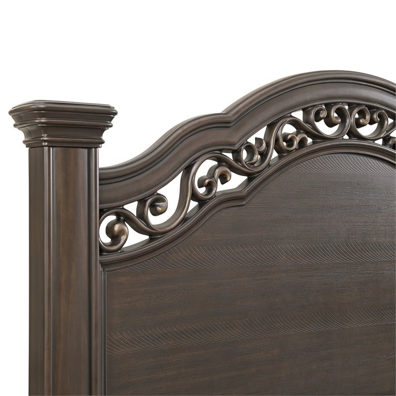 Picket House Furnishings Rosalinda Queen 4PC Bedroom Set in Mahogany