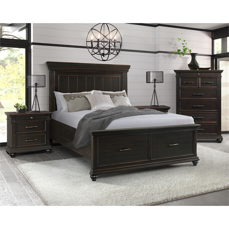 Picket House Furnishings Brooks Queen Platform Storage 4PC Bedroom Set