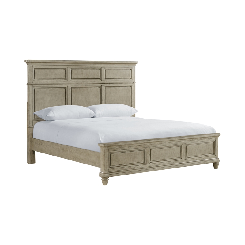 Picket House Furnishings Emiko King 4PC Bedroom Set in Light Grey