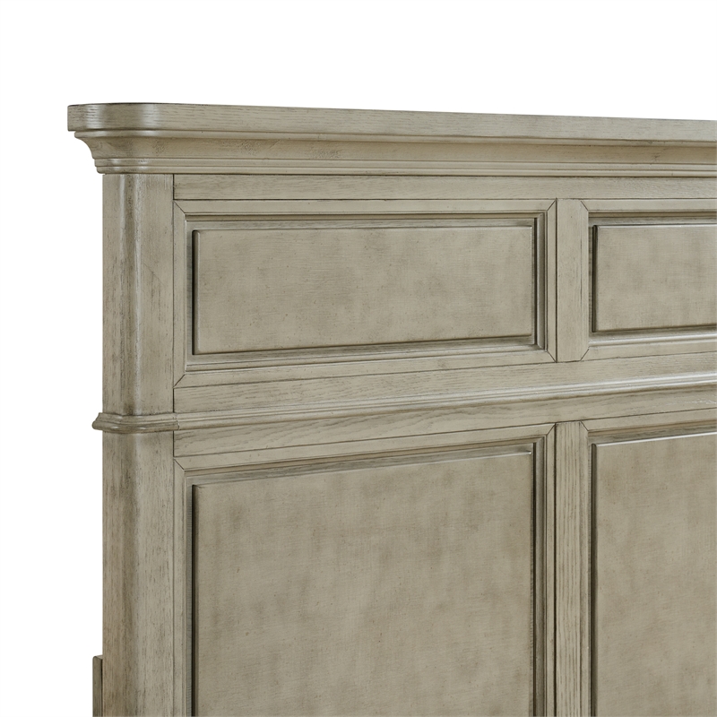 Picket House Furnishings Emiko King 4PC Bedroom Set in Light Grey