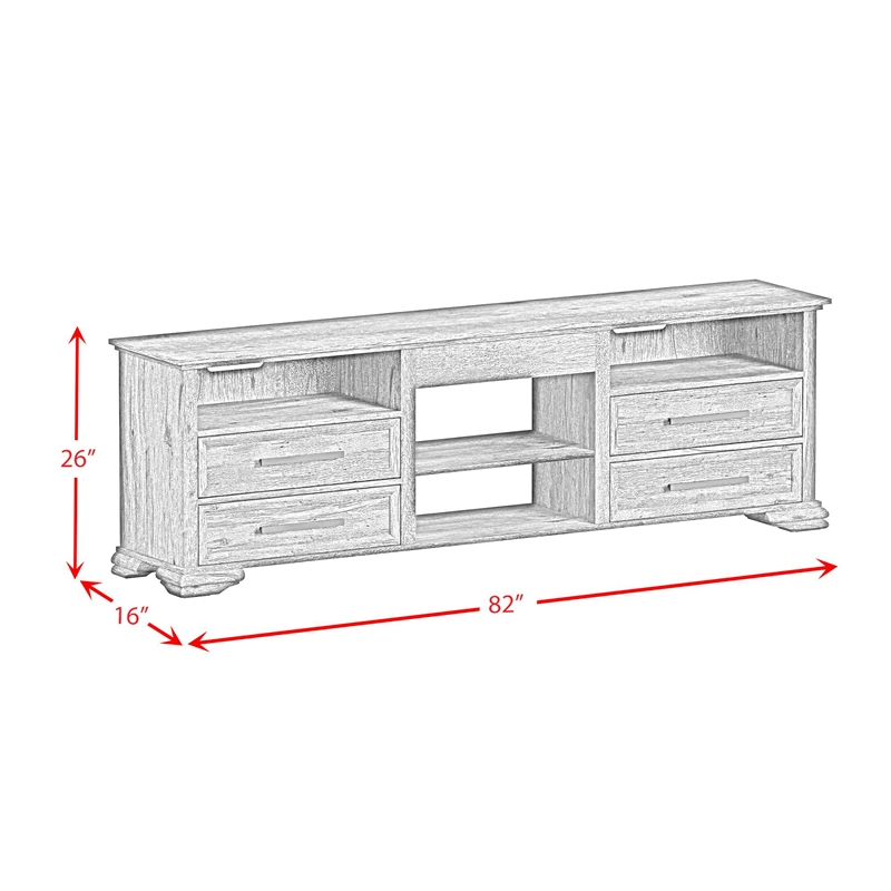 Picket House Furnishings Hyde 3PC Entertainment Unit With 82'' TV Console in Charcoal