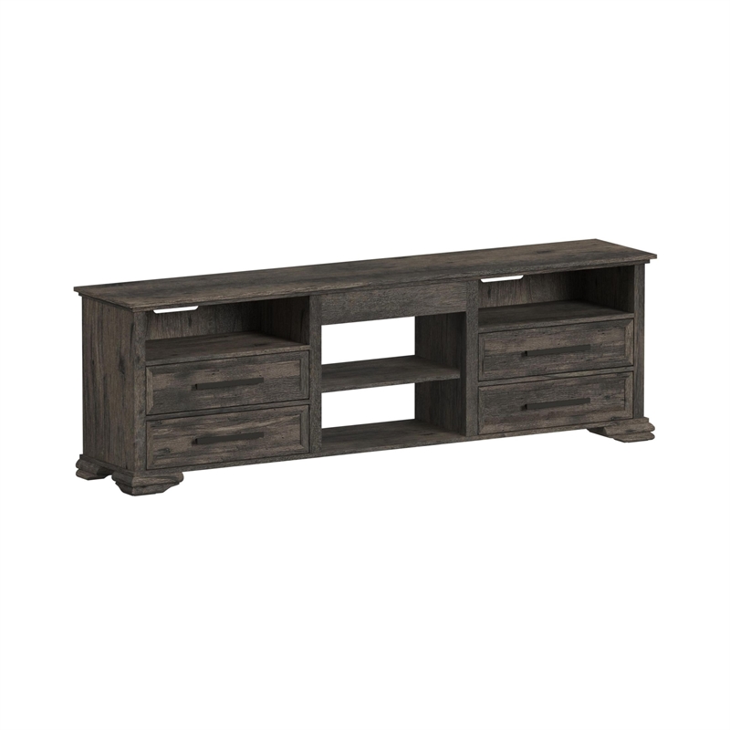 Picket House Furnishings Hyde 3PC Entertainment Unit With 82'' TV Console in Charcoal