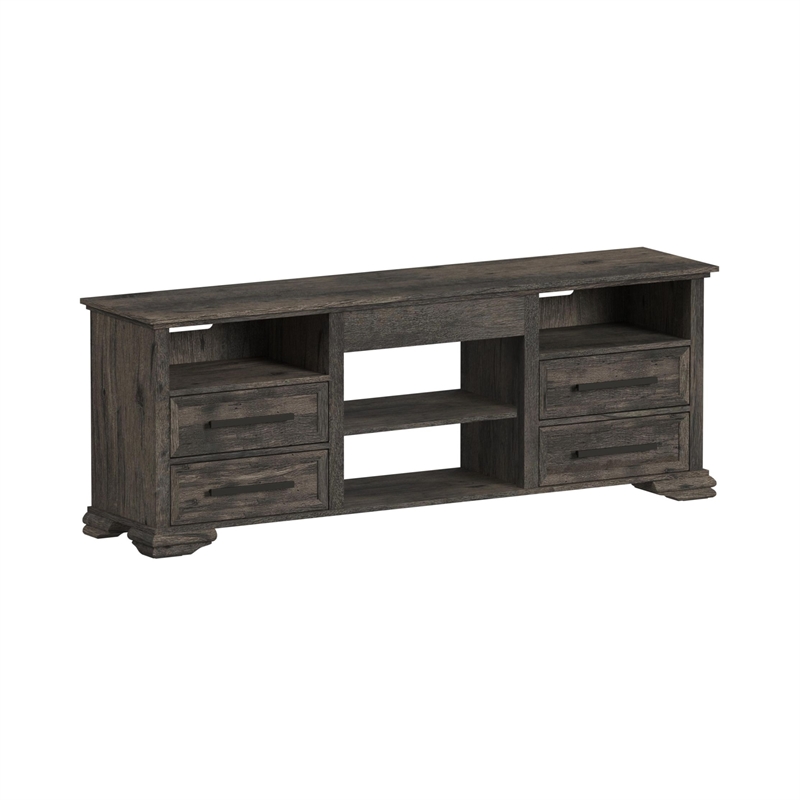 Picket House Furnishings Hyde 3PC Entertainment Unit With 71'' TV Console in Charcoal