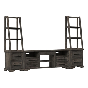 Picket House Furnishings Hyde 3PC Entertainment Unit With 71'' TV Console in Charcoal