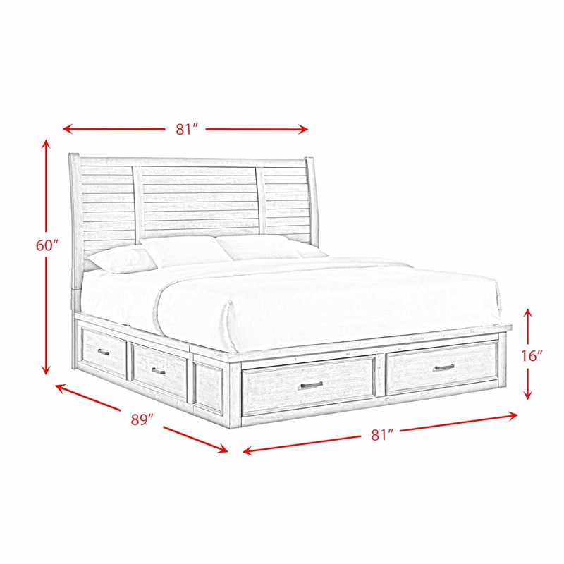 Picket House Furnishings Damen King Storage 3PC Bedroom Set in Drift Grey