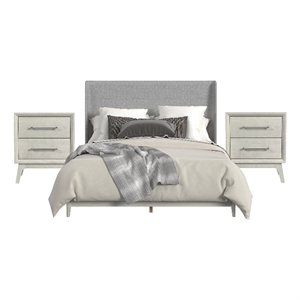 Picket House Furnishings Clare King Uph 3PC Bedroom Set in Almond