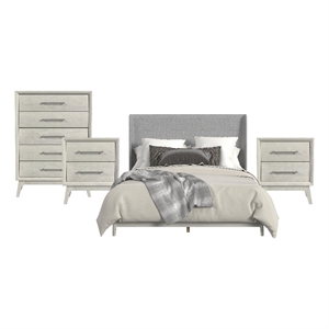 Picket House Furnishings Clare King Uph 4PC Bedroom Set in Almond