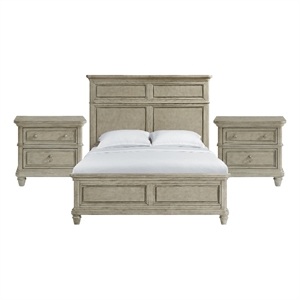 Picket House Furnishings Emiko Queen 3PC Bedroom Set in Light Grey