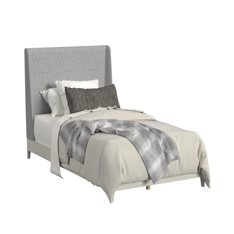 Picket House Furnishings Clare Twin Uph 3PC Bedroom Set in Almond