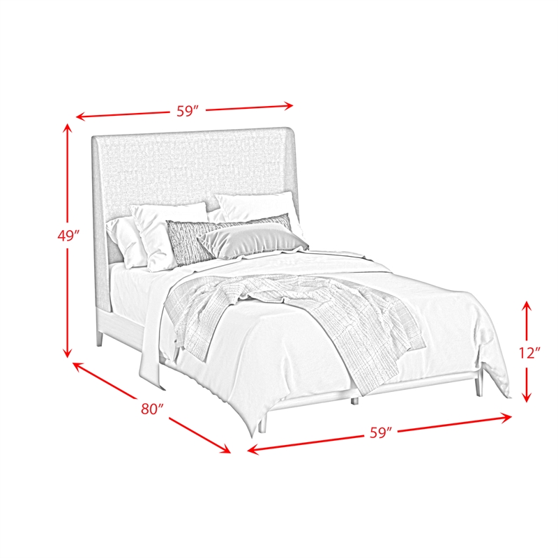 Picket House Furnishings Clare Full Uph 3PC Bedroom Set in Almond