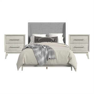 Picket House Furnishings Clare Full Uph 3PC Bedroom Set in Almond