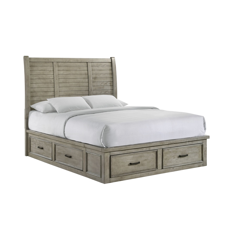 Picket House Furnishings Damen Queen Storage 4PC Bedroom Set in Drift Grey