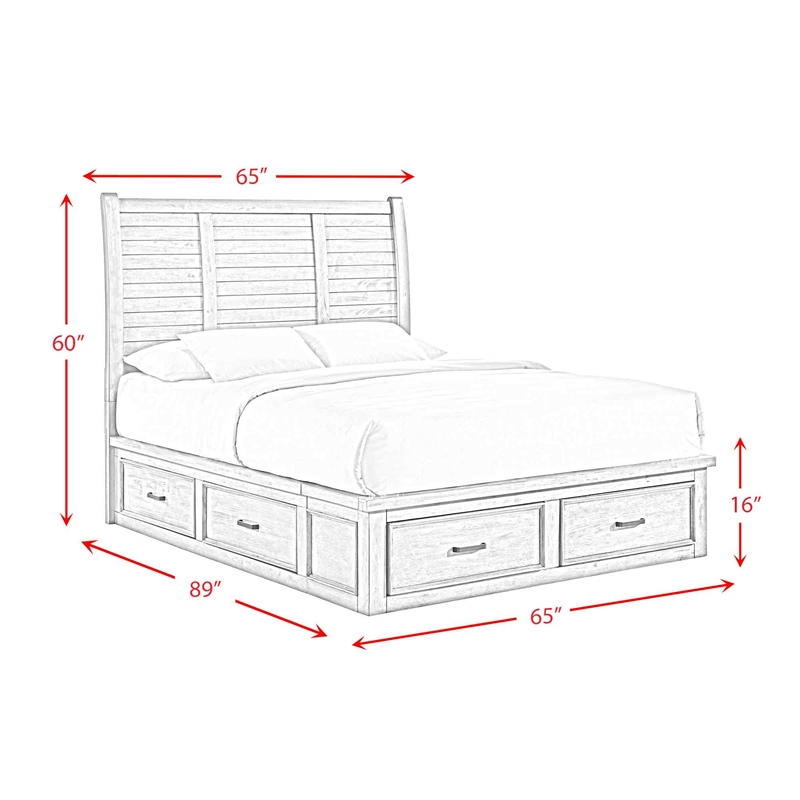 Picket House Furnishings Damen Queen Storage 4PC Bedroom Set in Drift Grey