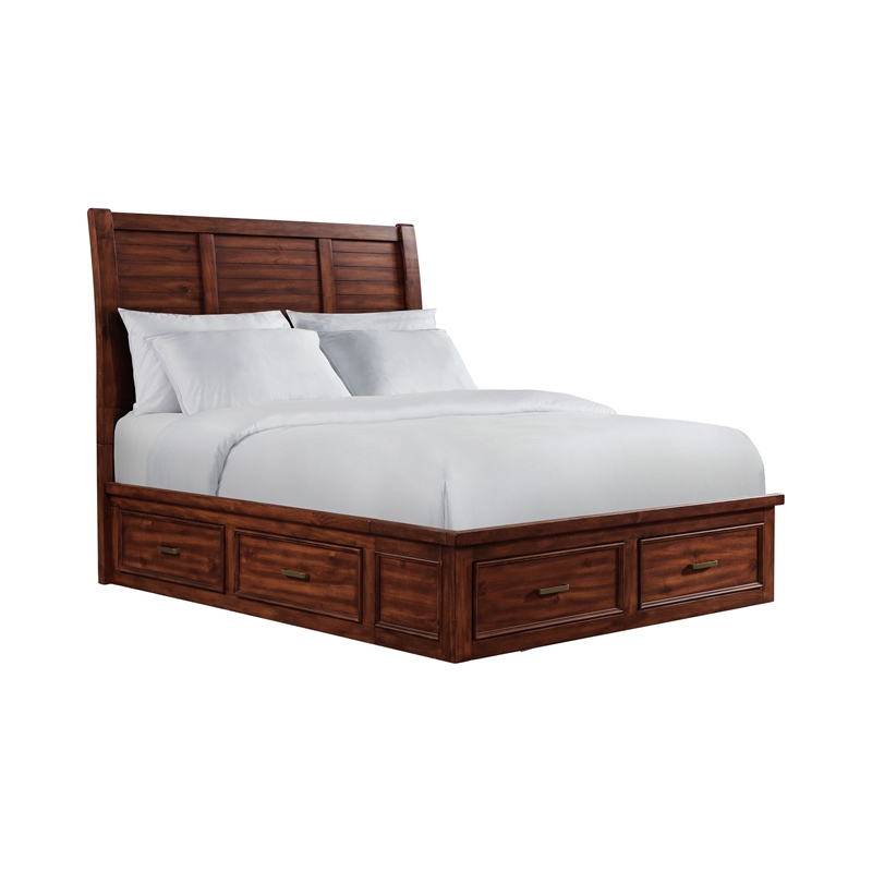 Picket House Furnishings Damen Queen Storage 3PC Bedroom Set in Rich Cherry