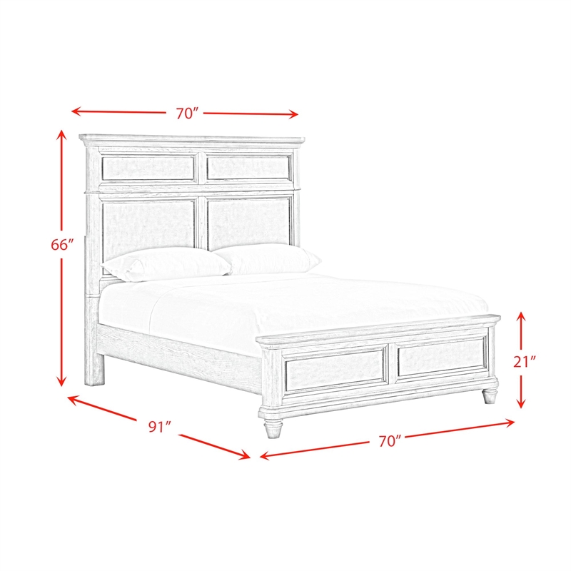 Picket House Furnishings Emiko Queen 4PC Bedroom Set in Light Grey