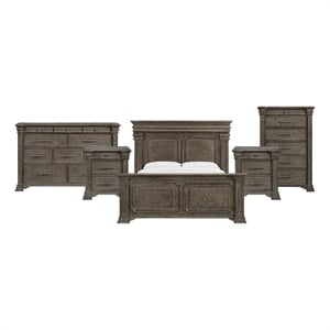 Picket House Furnishings Paterson King 5PC Bedroom Set in Grey