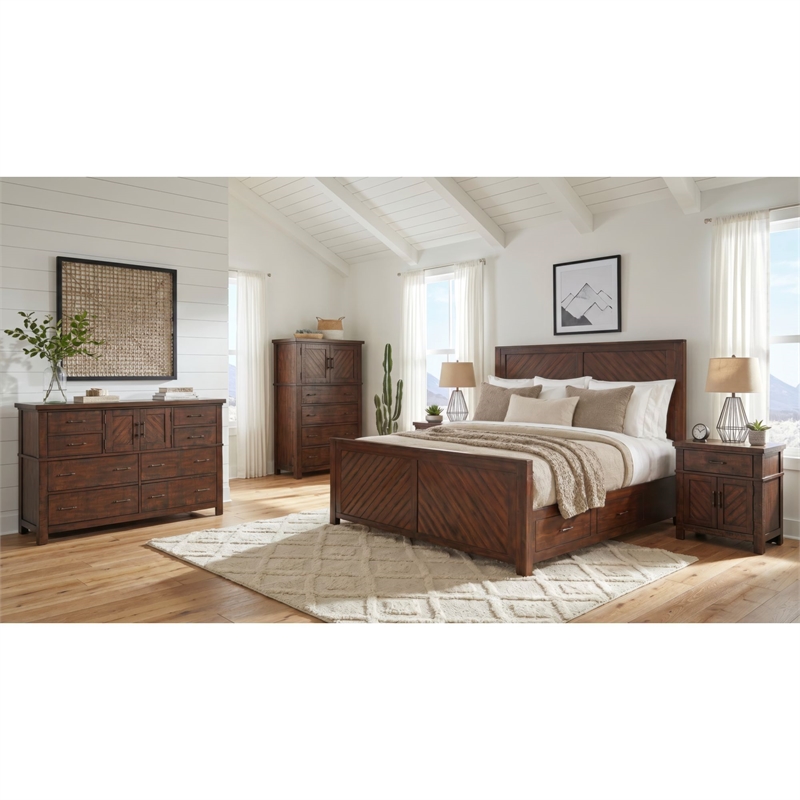 Picket House Furnishings Dex King Platform Storage 5PC Bedroom Set