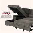 Primo International Parkview Metal Foam Solid Wood with Storage in Gray