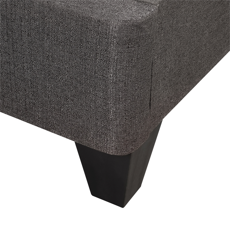 Primo International Speedy Full Wood and Fabric Platform Bed Frame in Stone