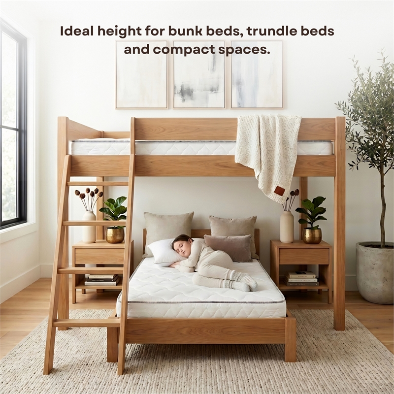 Primo International Suri 6in Polyurethane Twin Mattress in White