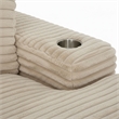 Cocoon Taupe Oversized Fabric Cuddler Chaise with Cupholder and USB Ports