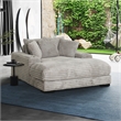 Cocoon Gray Oversized Fabric Cuddler Chaise with Cupholder and USB Ports