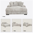 Cocoon Gray Oversized Fabric Cuddler Chaise with Cupholder and USB Ports