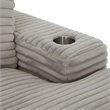 Cocoon Gray Oversized Fabric Cuddler Chaise with Cupholder and USB Ports